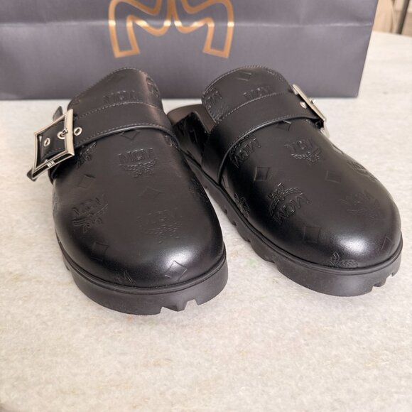 MCM Leather Men\'s Buckle Clogs (Flat Mule In Black) Size 45 main image 13